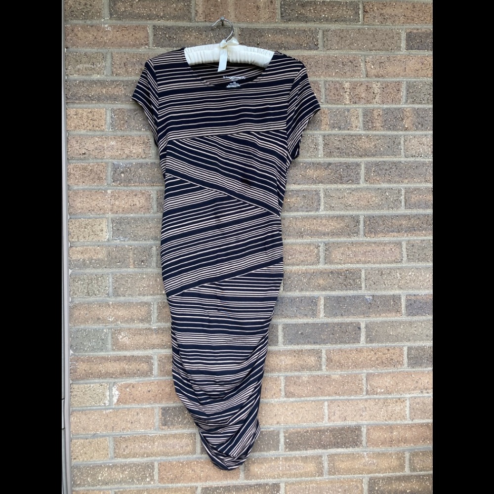 Body con, asymmetrical Ruched Midi Dress, XS